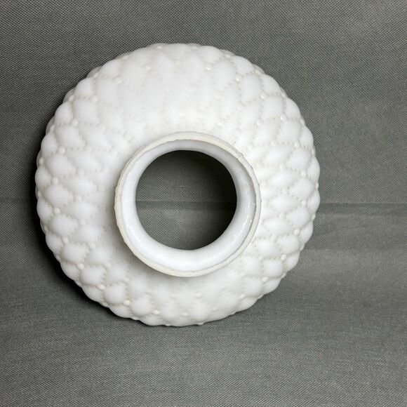 Vintage Milk Glass Lamp Shade Diamond Quilt Pattern Hurricane Shade Replacement - Picture 7 of 7